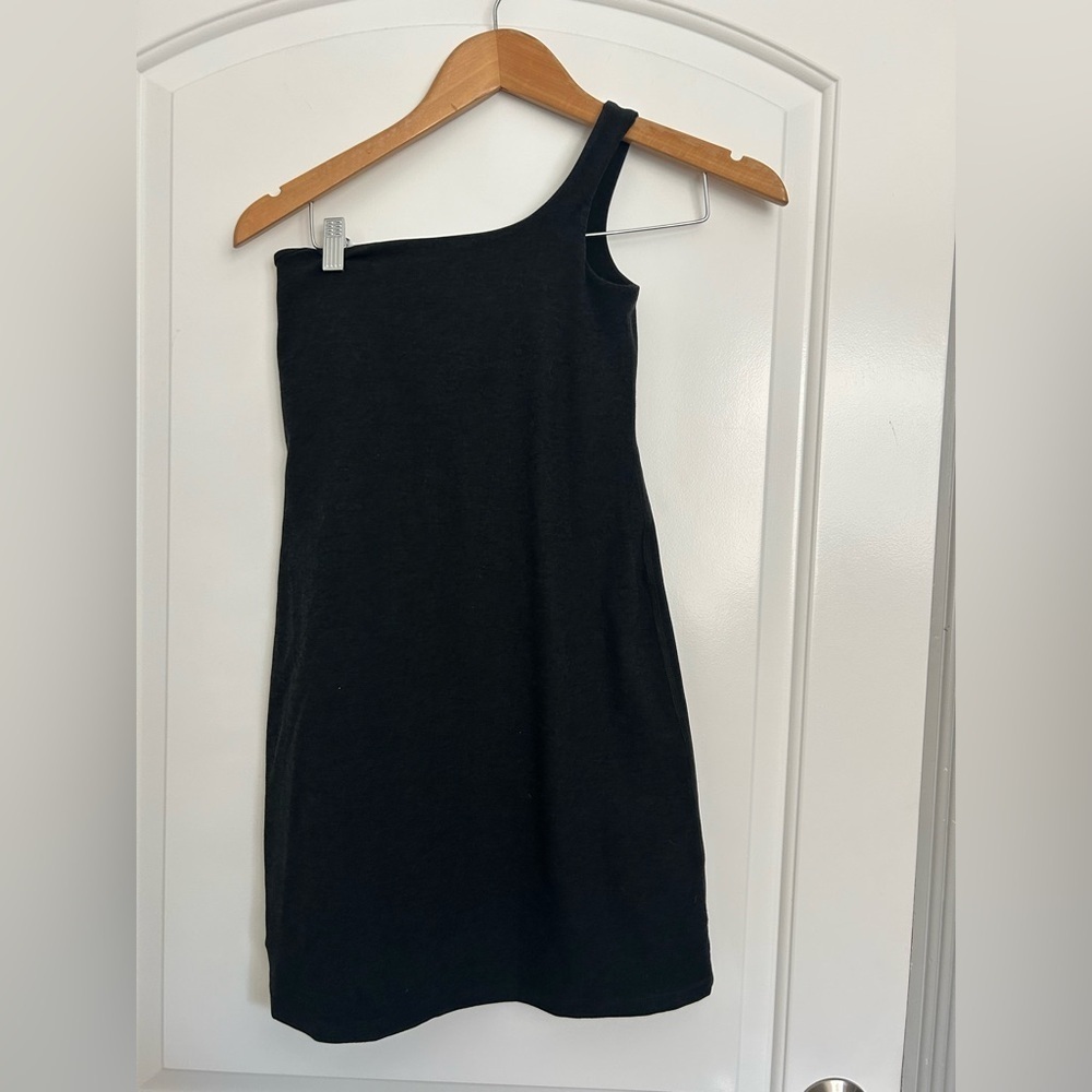 Beyond Yoga Spacedye One and Only Mini One Shoulder Tennis Dress Black size XS